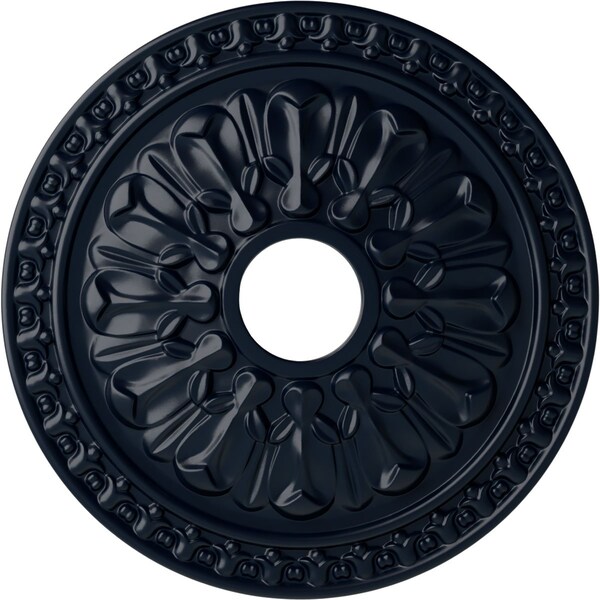 Ekena Millwork Warsaw Ceiling Medallion (Fits Canopies up to 3 1/2"), 18"OD x 3 1/2"ID x 1 3/8"P, Midnight Dream CM18WAMDF - main